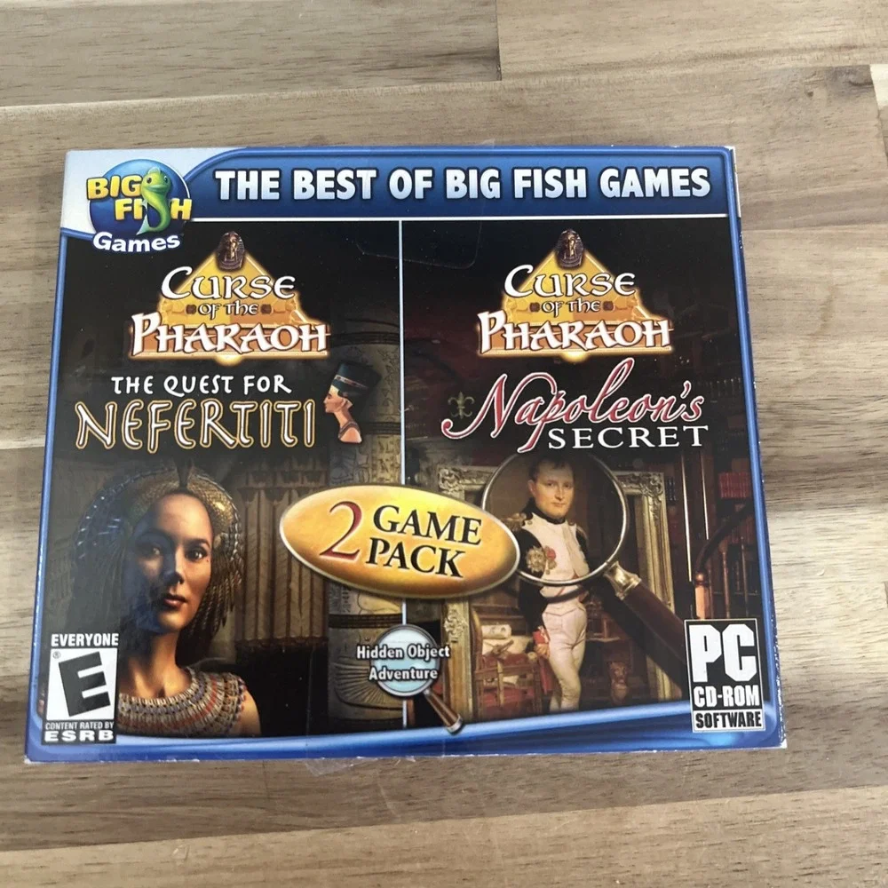 Big Fish Games Curse of the Pharaoh 2-Game Pack PC Blue Hidden Object